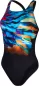 Preview: Speedo Placement Digital Leaderback Swimwear Female Adult - Black/Cobalt Pop/