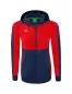 Preview: Erima Frauen Six Wings Trainingsjacke mit Kapuze - new navy/rot