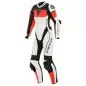 Preview: Dainese IMATRA Lady Leather suit 1pc perf. - white-red fluo-black