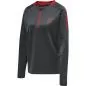 Preview: Hummel Hmlaction Poly Half Zip Sweat Woman - ebony/flame scarlet