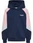Preview: Hummel Hmljr Loose Blocked Hoodie - Dress Blue/Roseate Spoonbill