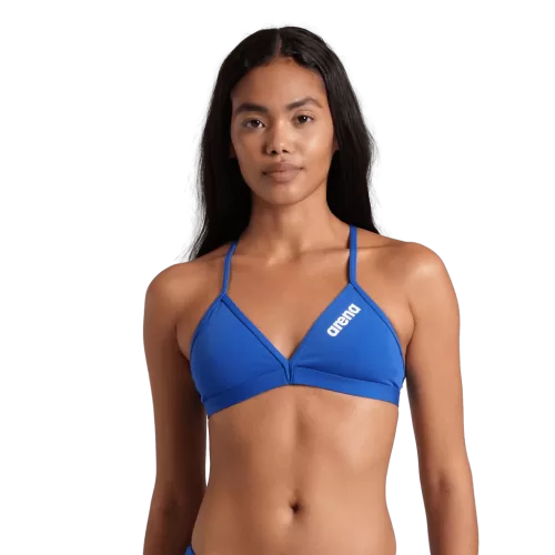Arena Damen Team Swim Top Tie Back Solid BLAU