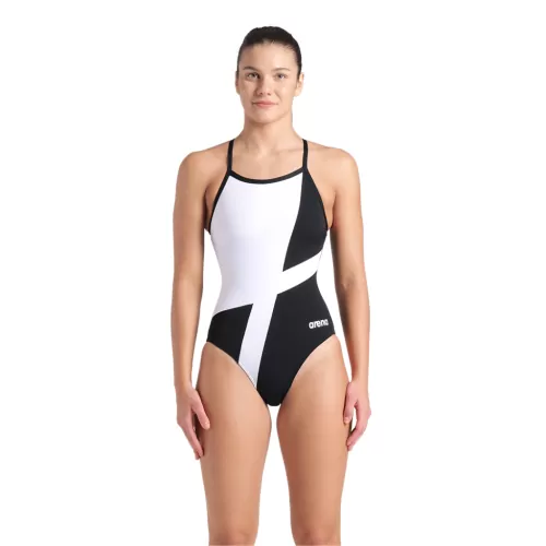 Arena Damen Arena Diamond Swimsuit Lightdrop Back SCHWARZ