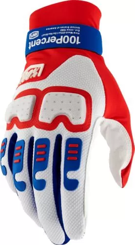 100% Langdale Gloves rot-weiss-blau