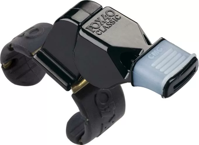 Fox 40 Classic referee whistle with mouthguard and finger guard