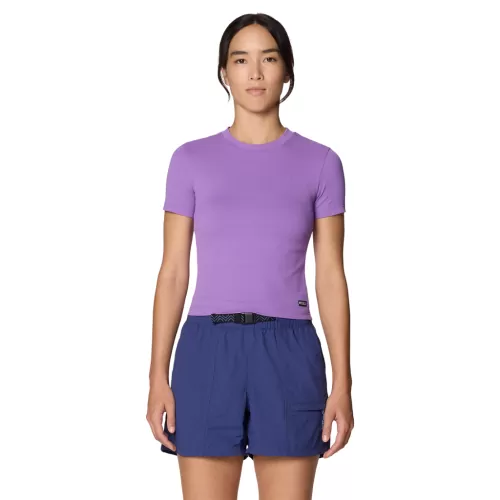 Mountain Hardwear Damen Peak Knit™ Short Sleeve VIOLETT