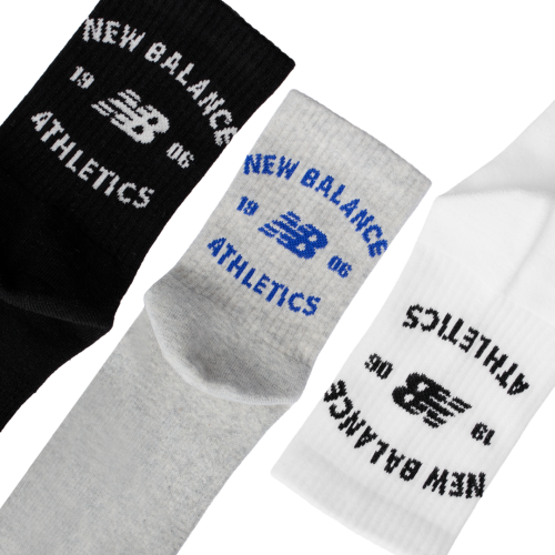 Preview: New Balance Graphics QTR Crew Socks 3 Pack MEHRFARBIG