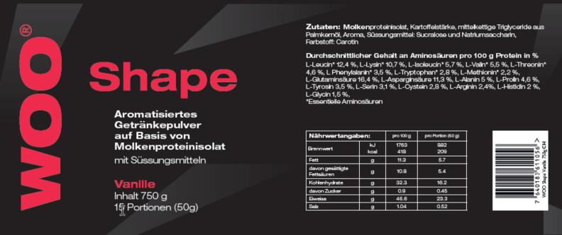 Preview: WOO Shape Vanille/Dose 750g