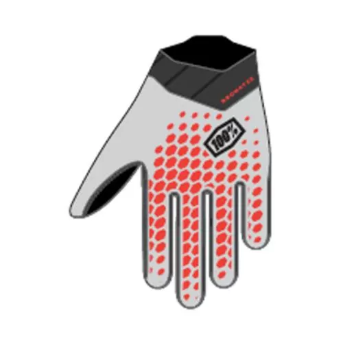 100% Geomatic Gloves grey/racer red XL