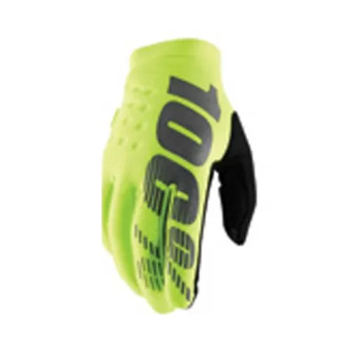 100% Brisker Youth Gloves fluo yellow S