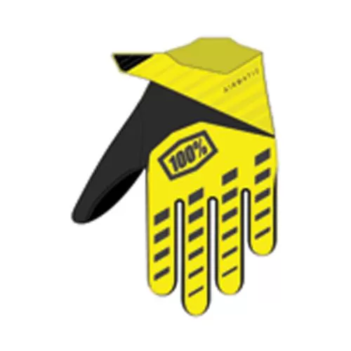 100% Airmatic Handschuhe - fluo gelb-schwarz S