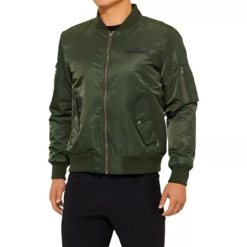 100% Zip Jacket Bomber army green M