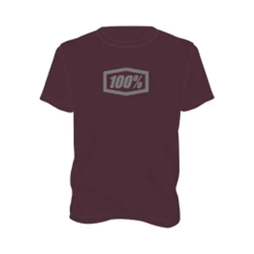 100% Icon Shirt - maroon heather S