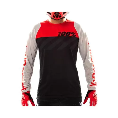 100% R-Core Jersey grey/racer red XL