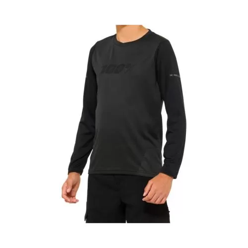 100% Jersey Ridecamp Youth LS schwarz-charcoal XL