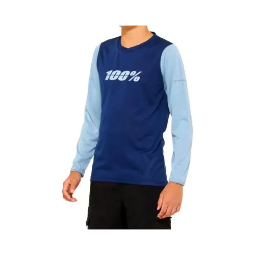 100% Jersey Ridecamp Youth LS navy-blau S