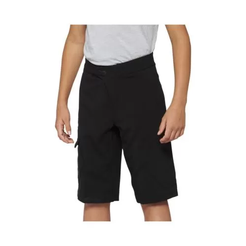 100% Ridecamp Youth Shorts w/ Liner - noir 26