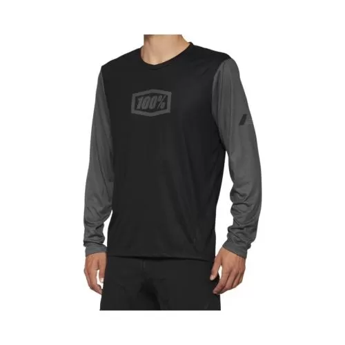 100% Airmatic Long Sleeve Jersey black/charcoal M
