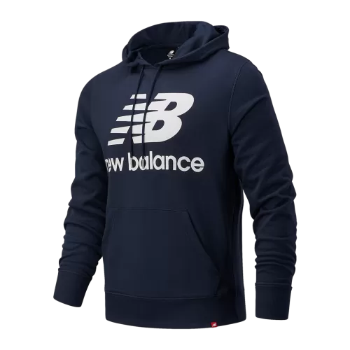 New Balance Essentials Stacked Logo PO Hoodie BLAU