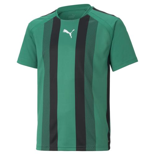 Preview: Puma teamLIGA Striped Jersey Jr - Pepper Green-Puma Black-Puma White