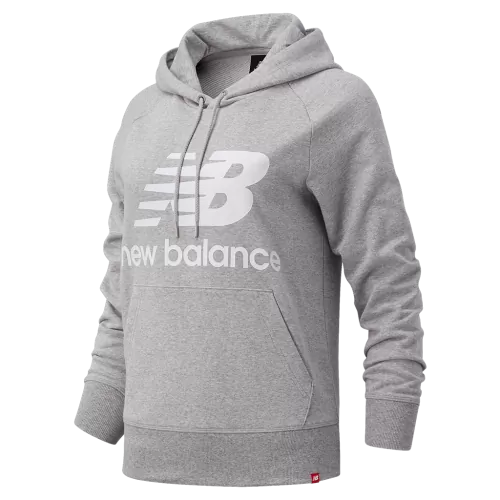New Balance Damen Essentials Stacked Logo PO Hoodie GRAU