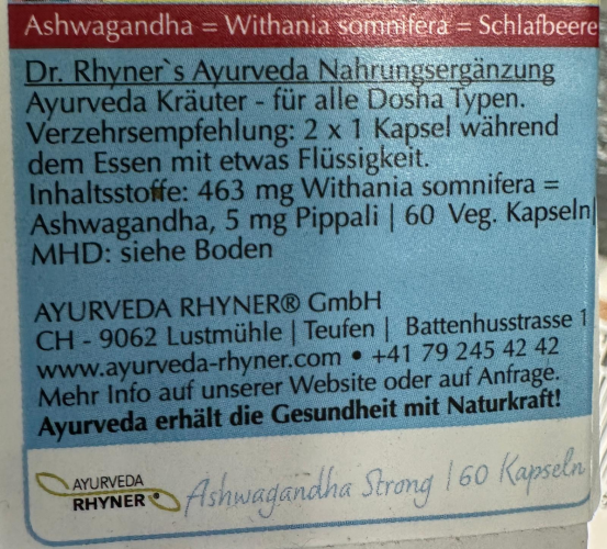 Preview: Ashwagandha Strong von Dr. Rhyner Ayurveda
