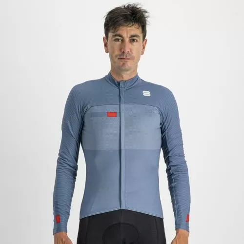 Sportful Bodyfit Pro Thermal Jersey - blue sea/red fire