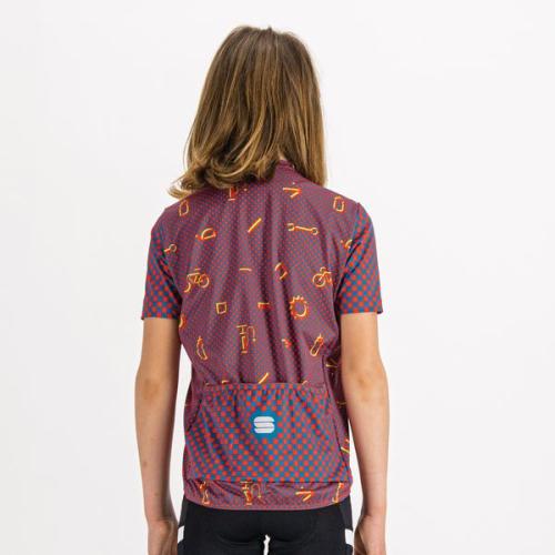 Preview: Sportful Checkmate Kid Jersey - red blue pompelmo