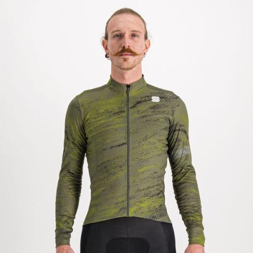 Preview: Sportful Cliff Supergiara Thermal Jersey - beetle/guacamole/black