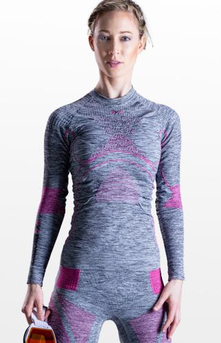 Preview: X-BIONIC Women Energy Accumulator 4.0 Melange Shirt LG SL - grey melange/pink