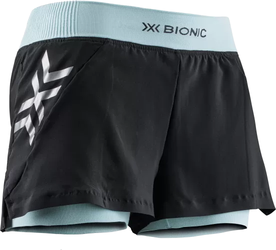 X-BIONIC Women Twyce Race 2in1 Shorts - clearwater/black