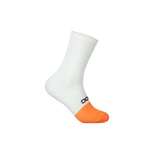 POC Flair Sock Mid - Hydrogen White/Zink Orange