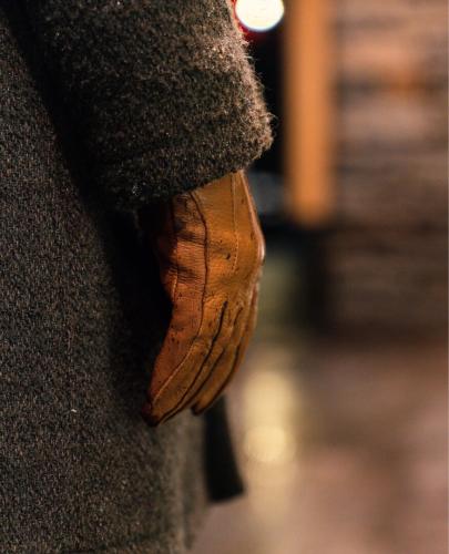Preview: Snowlife City Leather Glove brown detail view