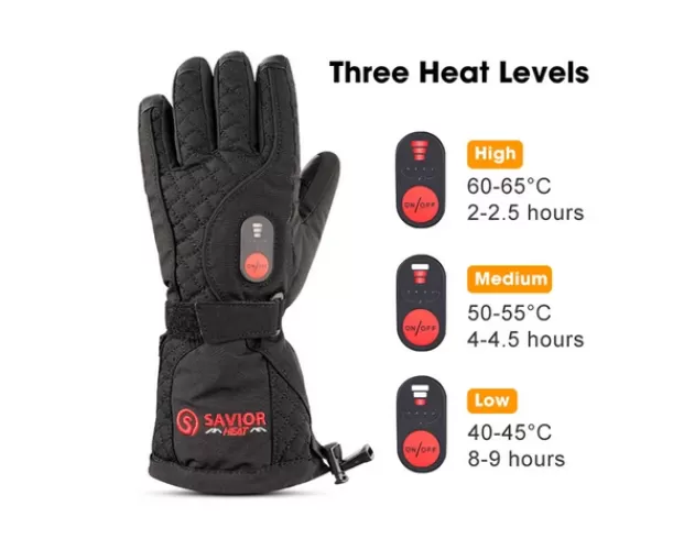Savior Glacier heated finger glove SHGS88B - black