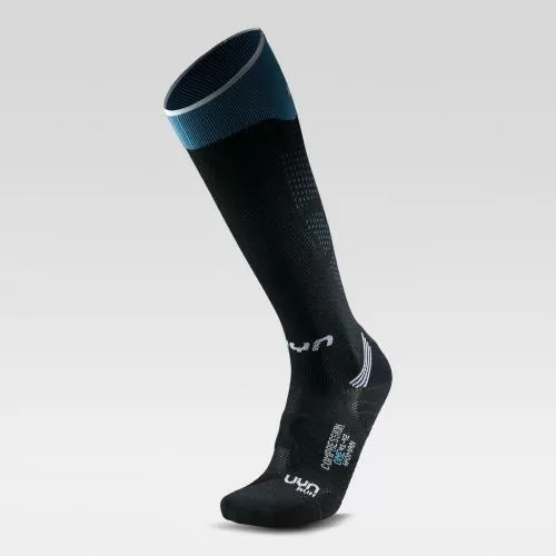 UYN Woman Run Compression One Socks - black/turquoise