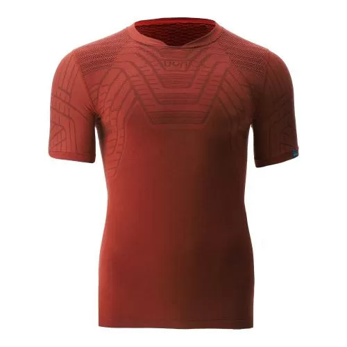 UYN Man Terracross Self Layer Shirt Short Sleeves Support Fit - burn red