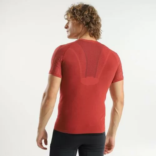 UYN Man Terracross Self Layer Shirt Short Sleeves Support Fit - burn red