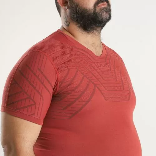 UYN Man Terracross Self Layer Shirt Short Sleeves Regular Fit - burn red