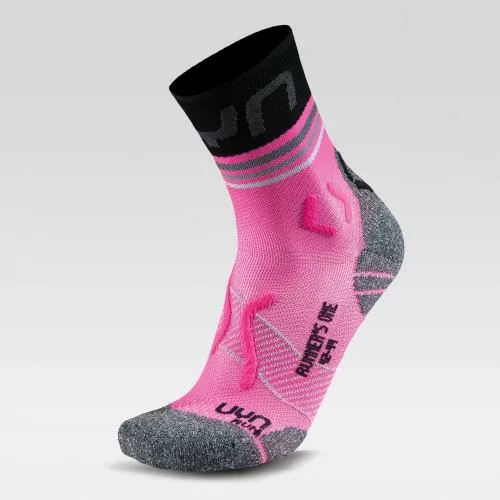 UYN Woman Runners One Short Socks - pink fluo