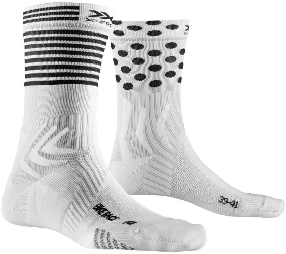 X-SOCKS Bike Race 4.0 Unisex - actic white / dot / stripe