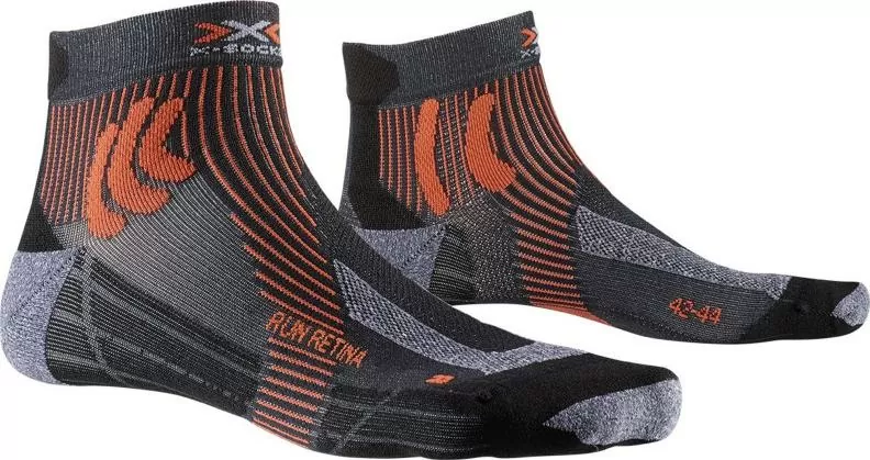 X-SOCKS Run Retina Herren - stone grey melange/x-orange