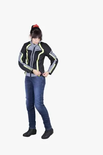 iXS Sport Damen Jacke Andorra-Air - schwarz-grau-gelb