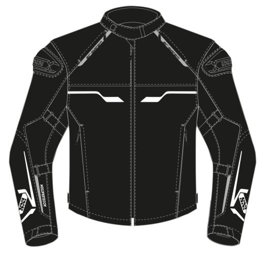 Preview: iXS Motorradjacke Sport Jacke Hexalon-ST - schwarz-weiss
