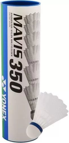 Yonex Mavis 350 Badminton Shuttles (6 Stück) - weiss