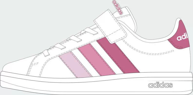 ADIDAS GRAND COURT 3.0 EL C - FTWWHT/PNKFUS/BLIPNK