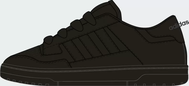 ADIDAS RAPID COURT LOW J - CBLACK/CBLACK/CARBON