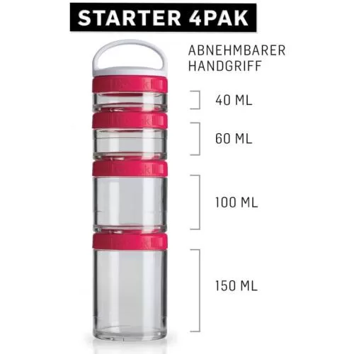 BlenderBottle GoStak Starter 4Pak - Pink, 350 ml