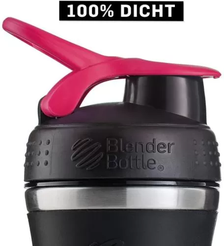 BlenderBottle Sportmixer Edelstahl - Black/Pink, 820 ml