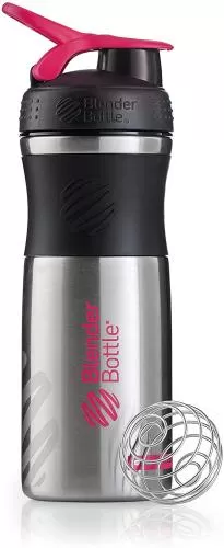 BlenderBottle Sportmixer Edelstahl - Black/Pink, 820 ml