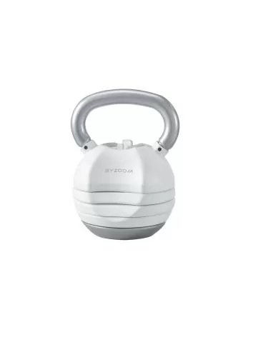 Byzoomfitness Pure Series 18.1Kg verestellbare Kettlebell weiss - schwarz